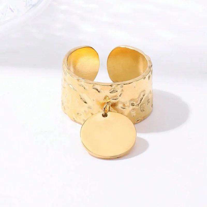 2024 New Stainless Steel Ripple Pendant Women'S Ring from Europe and America, Hot Selling Jewelry Gift