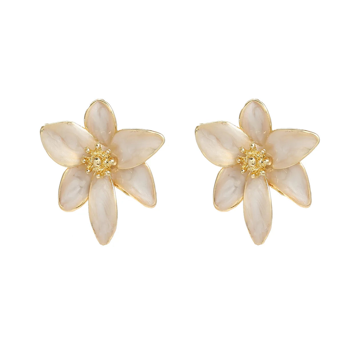 Metal Flower Colorful Drip Glaze Enamel Earrings for Women European and American Style Personality Romantic Jewelry Accessories