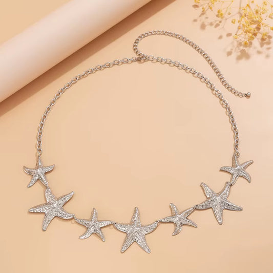 Gold Silver Color Starfish Chain Waist Chain for Woman Girl Fashion Summer Beach Party Jewelry Accessories Mother'S Day Gift